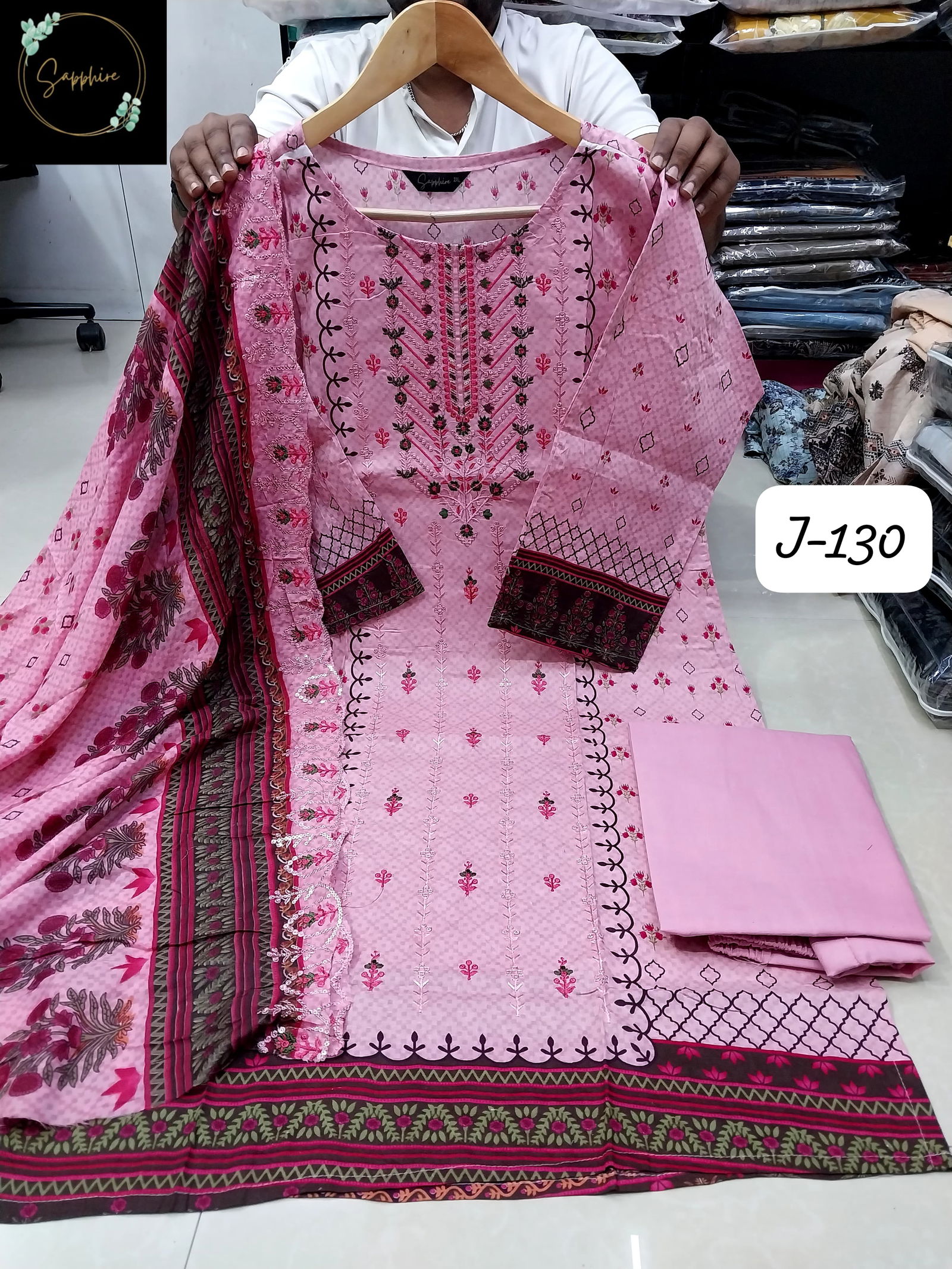 HR By Jazmin Vol 130 Cotton Embroidered Pakistani Salwar Suit Wholesale Price In Surat